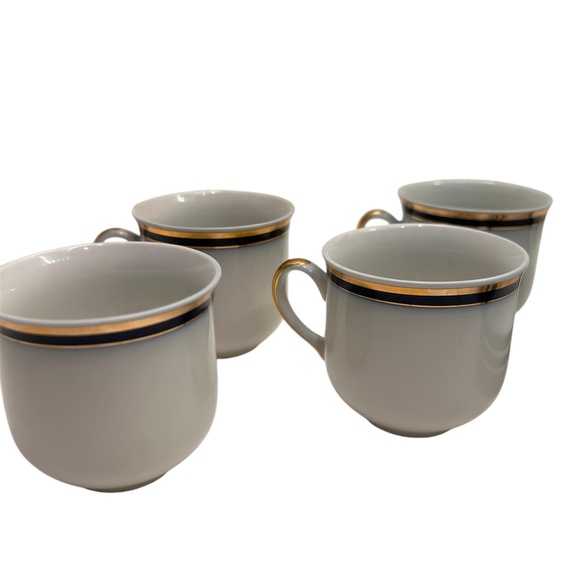 Fine white china expresso cups set of 4 cups w/ 3 saucers - Picture 2 of 7